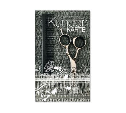 Kundenkarte Kundenkarten Kundenbindung Bonuskarte Treuepass K541 Friseurgutschein Friseurgeschäft Friseursalon Friseur hairstyling Frisör Coiffeur Haarstudio Coiffure Coifför