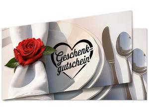 Faltgutschein DIN-lang für Restaurants, Gastronomie