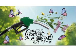 Gutschein zum Falten für Tankstellen