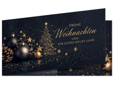 Faltgutschein DIN-lang / weihnachtlich: Ansicht Vorderseite geschlossen