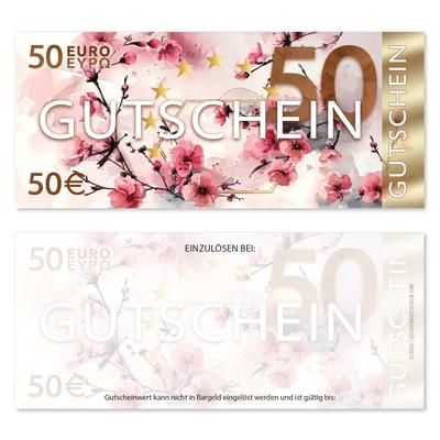 Wertgutscheine / Euro-Box-Gutscheine 50EUR: Ansicht Vorderseite und Rückseite Wertgutscheine für Gutscheinverpackung Gutschein Geschenkgutscheine Geschenk Gutscheine für Kunden Druckerei blanko bestellen Karten geschenkgutscheine.com bestellen Klappkarten hauer U850