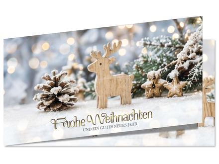 Faltgutschein DIN-lang / Weihnachtsmotiv: Ansicht Vorderseite geschlossen