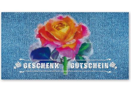 Gutschein Geschenkgutscheine Geschenk Gutscheine für Kunden Druckerei blanko bestellen Karten hauer FA256 Mode Modegeschäft Modeboutique Boutique Fashion Jeans Modegutschein Bekleidung Textilwaren