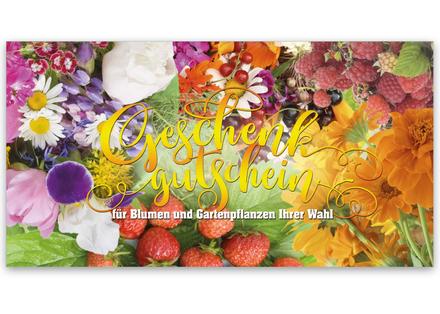 Multicolor Geschenkgutschein Gutscheinvordrucke Gutschein bestellen pos BL256 Gärtnerei Gartenbau Gärtner Garten Gärtnereigutschein Pflanzen