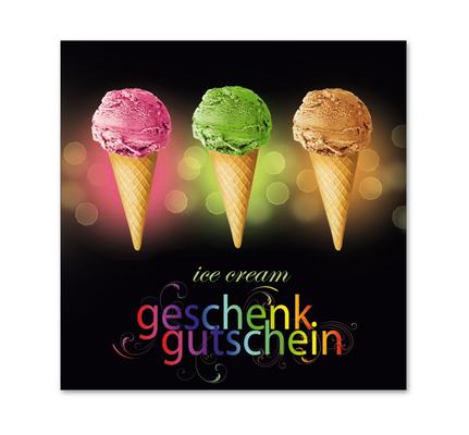 Gutschein Gutscheinkarten bestellen Faltgutschein blanko Eisdiele Eiscafé