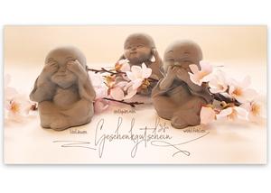 Gutscheinkarte Geschenkgutscheine Buddha Gutschein Klappkarten pos-hauer MA255 Massage Kosmetik Massagepraxis Massagegutschein Wellness Spa Kosmetikinstitut Naturheilkunde Physiotherapie