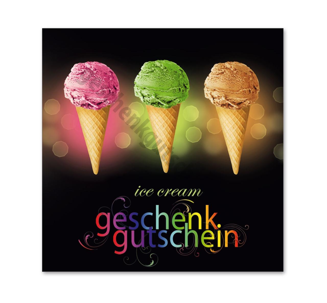 Geschenkgutschein Gutscheine  Eiscafés Eisdielen Eis Cafeteria Gutscheinkarten 