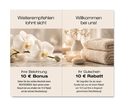 Empfehlungskarte / Kosmetik Wellness Spa Physio: Außenseiten offen