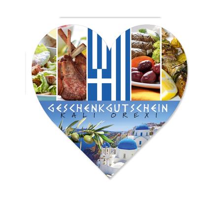 Herz-Gutschein für griechische Restaurants