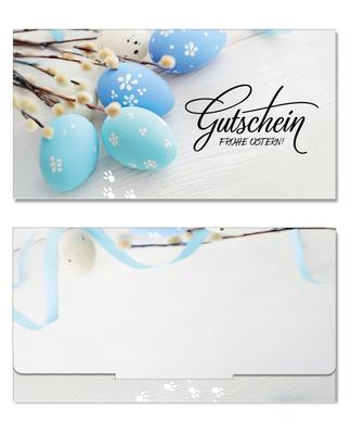 Geschenkgutschein Multicolor zum Falten / Ostern Osterfest: Außenseiten der Geschenkgutscheine geschlossen
