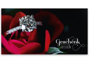 Faltgutschein Geschenkgutscheine Gutscheine zum selberausfüllen Schmuck Schmuckgeschäft Juwelier