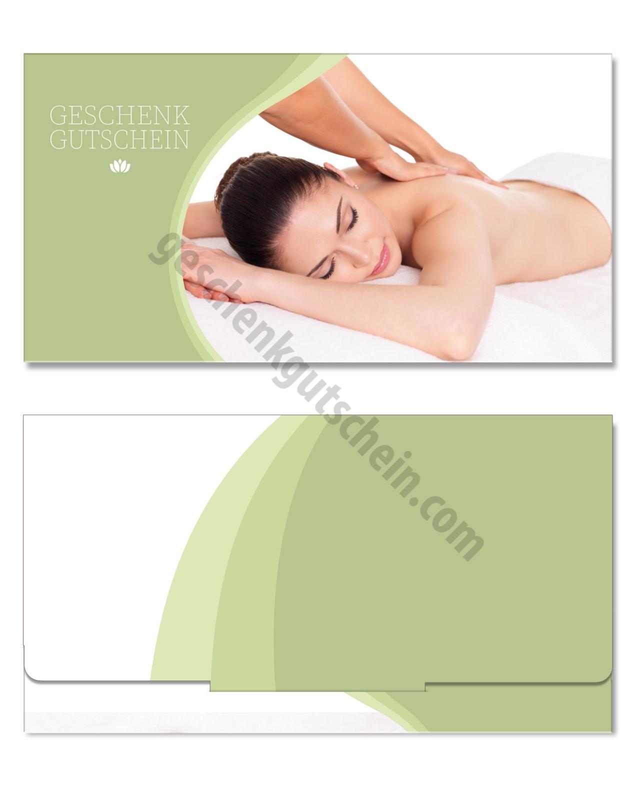 Gutscheinkarten mit Kuvert für Kosmetik Wellness Spa Massage MA1227 
