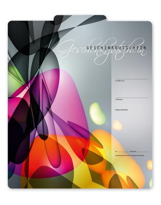 Geschenkgutschein Multicolor zum Falten / alle Unternehmen geeignet: Innenseite der Geschenkgutscheine offen