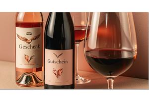 Geschenkgutschein zum Falten für den Weinhandel