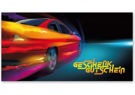 Gutschein bestellen Faltgutschein blanko Gutscheine Card Geschenkgutschein Vorlage Geschenkgutschein-shop TK220 Auto Fahrzeuge Autohandel Karosserien Fahrzeughandel