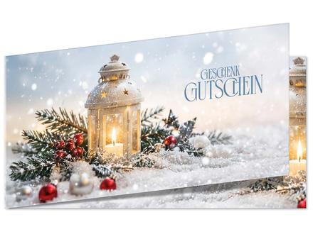 Faltgutschein DIN-lang / Weihnachten: Ansicht Vorderseite geschlossen
