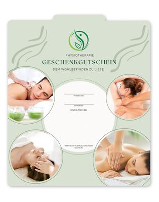 Geschenkgutschein Multicolor zum Falten / Physio Physiotherapie: Innenseite der Geschenkgutscheine offen
