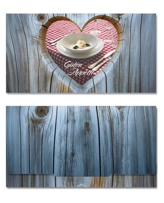 Geschenkgutschein Multicolor zum Falten / Restaurant Gasthaus Gastronomie Gasthof Hotel: Außenseiten der Geschenkgutscheine geschlossen