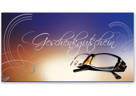 Gutschein Geschenkgutscheine geschenkgutscheine.com bestellen Klappkarten pos-hauer OP203 Optiker Brillen Optik