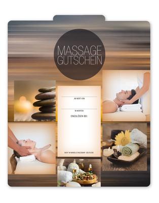 Geschenkgutschein Multicolor zum Falten / Massage Massagebehandlung Massagepraxis: Innenseite der Geschenkgutscheine offen