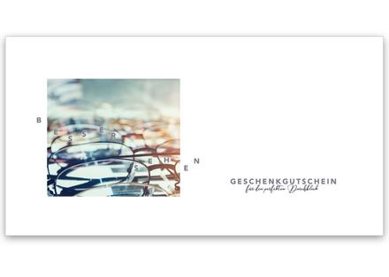 Gutschein bestellen Faltgutschein blanko Gutscheine Card Geschenkgutschein Optiker Brillen Optik