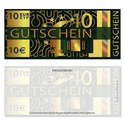 Wertgutscheine / Euro-Box-Gutscheine 10EUR: Ansicht Vorderseite und Rückseite Wertgutscheine für Gutscheinverpackung Gutschein Geschenkgutscheine Geschenk Gutscheine für Kunden Druckerei blanko bestellen Karten geschenkgutscheine.com bestellen Klappkarten hauer für Unternehmen Firma Firmen Kunden Druckerei Werbemittel Büroartikel