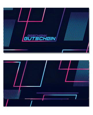 Geschenkgutschein Multicolor zum Falten: Außenseiten der Geschenkgutscheine geschlossen